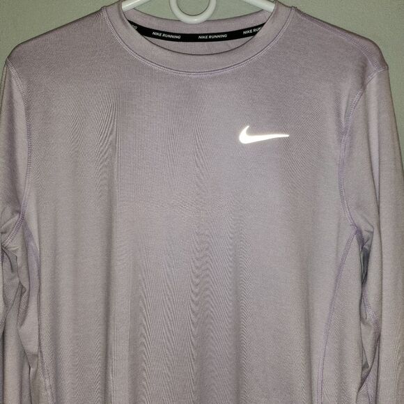 Nike Running Women's Reflective Long Sleeved Shirt Lavender Sz M - Picture 2 of 9